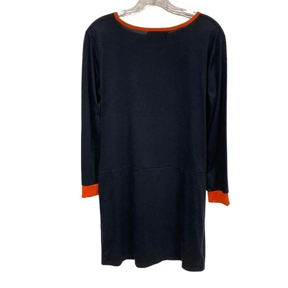 MISSLOOK Shift Dress, Medium, Navy w Blue‎ Birds, Casual Long-Sleeve Pullover - Picture 4 of 8